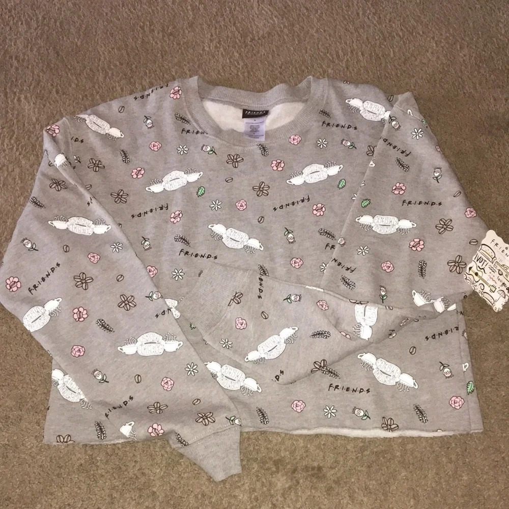 NWT Friends TV Show Cropped Long Sleeve Sweatshirt